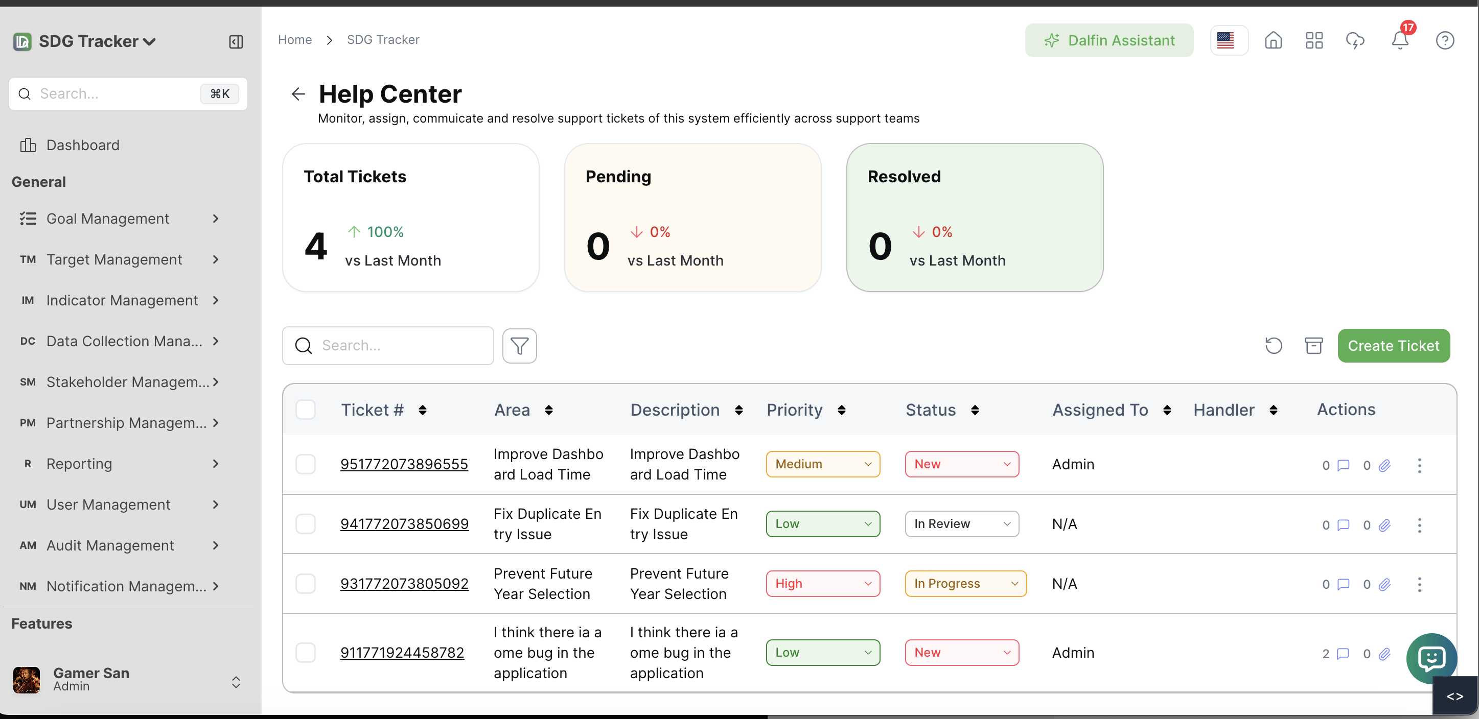 Help Desk Screenshot