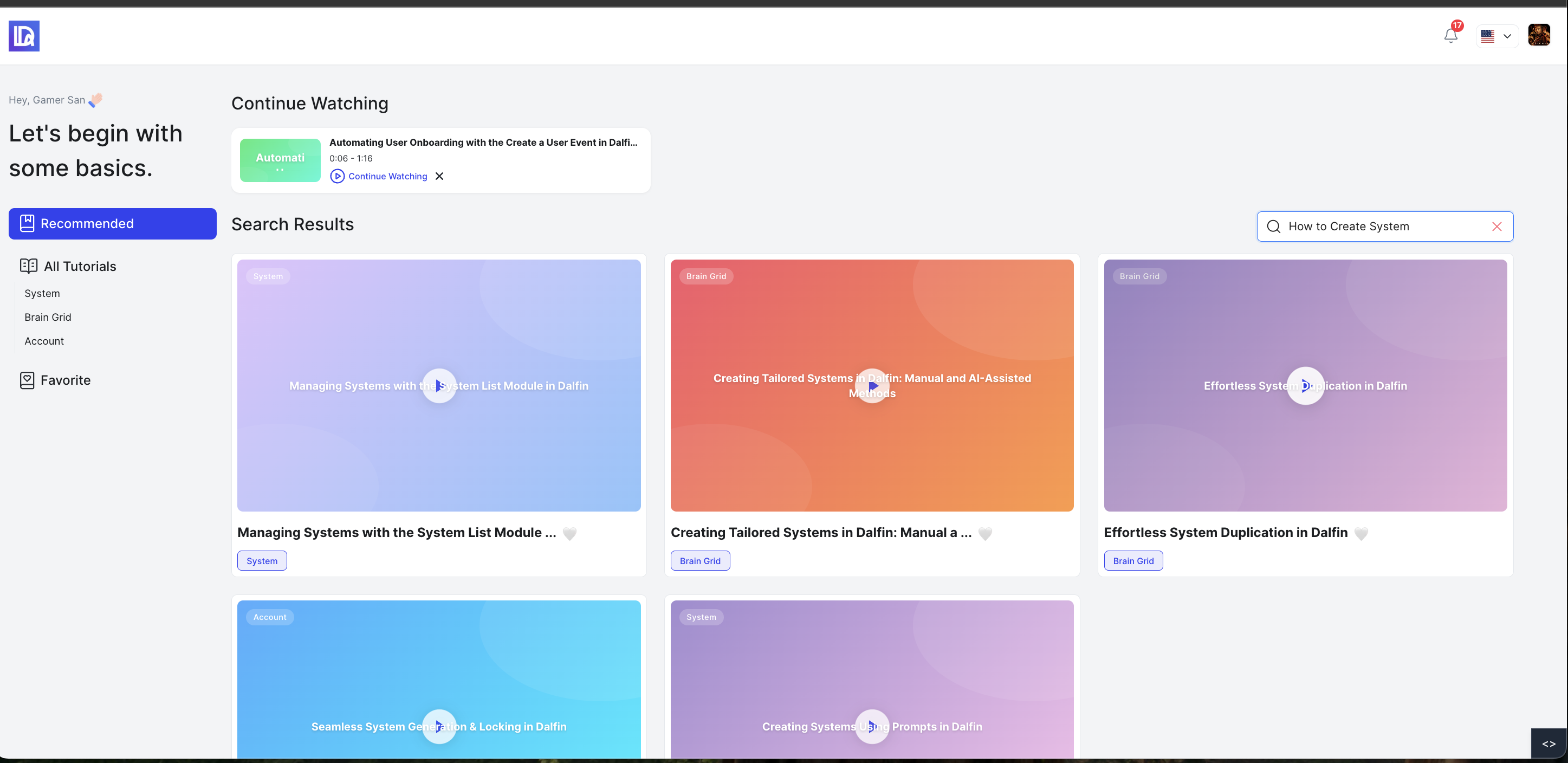 Learning Center Screenshot