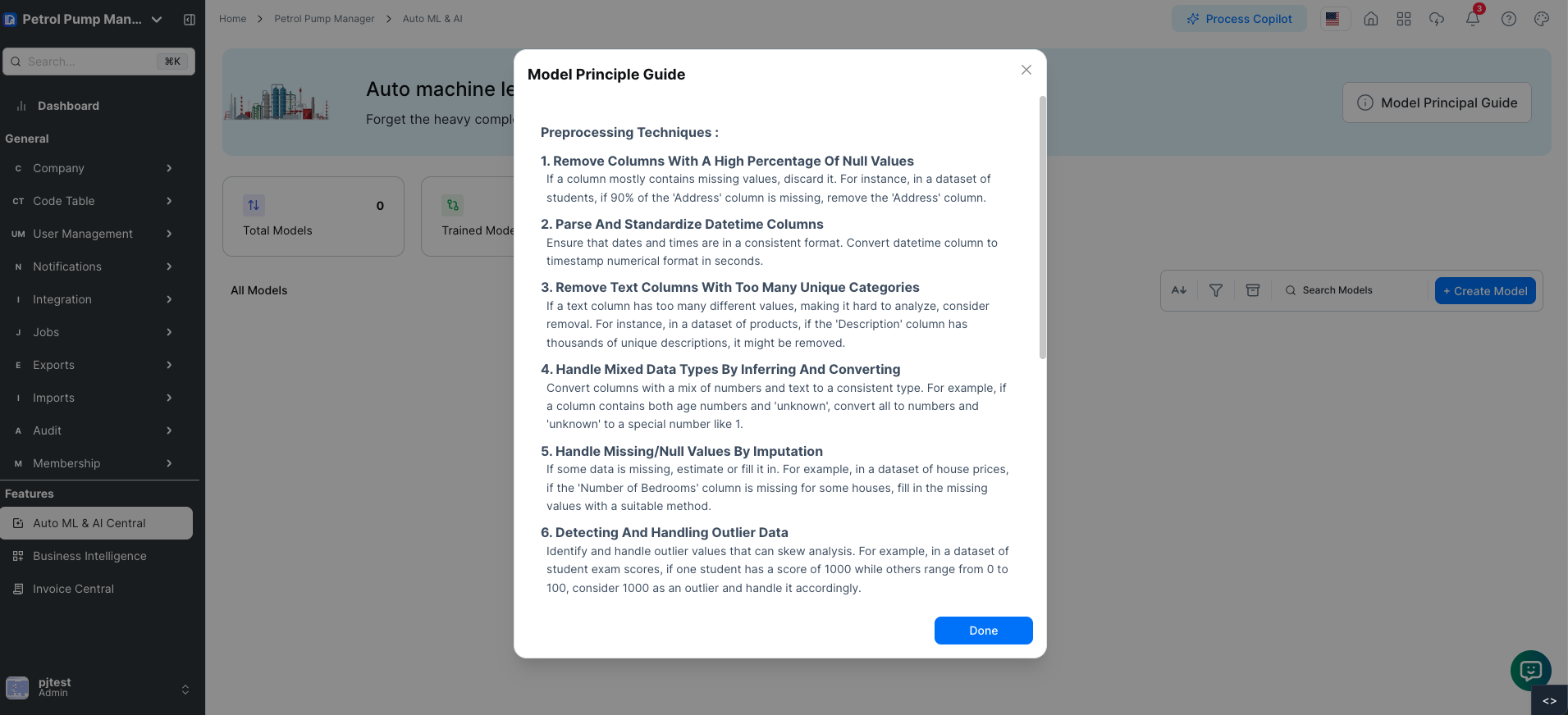 AutoML Modal Principle