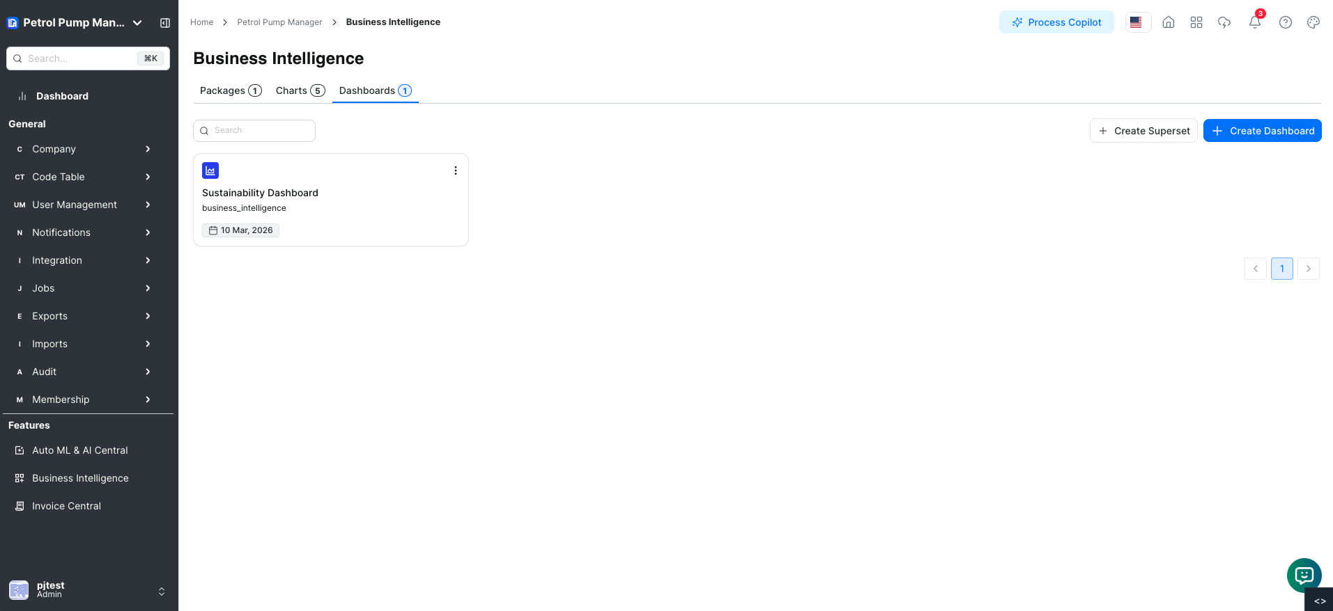 Dashboard Overview Page