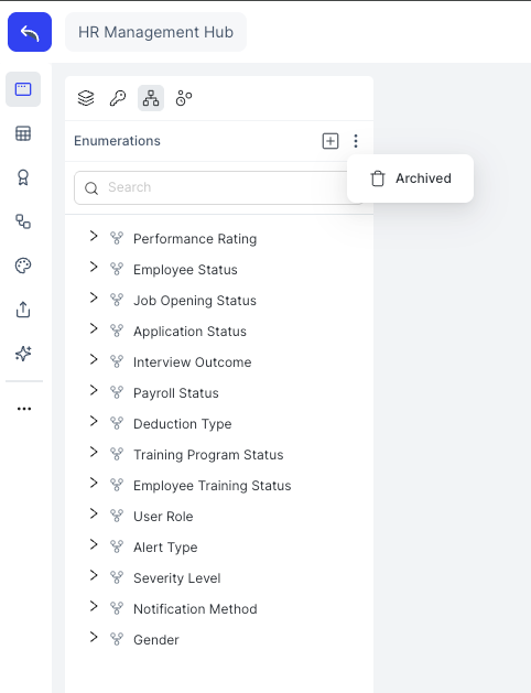 Enumeration archive section