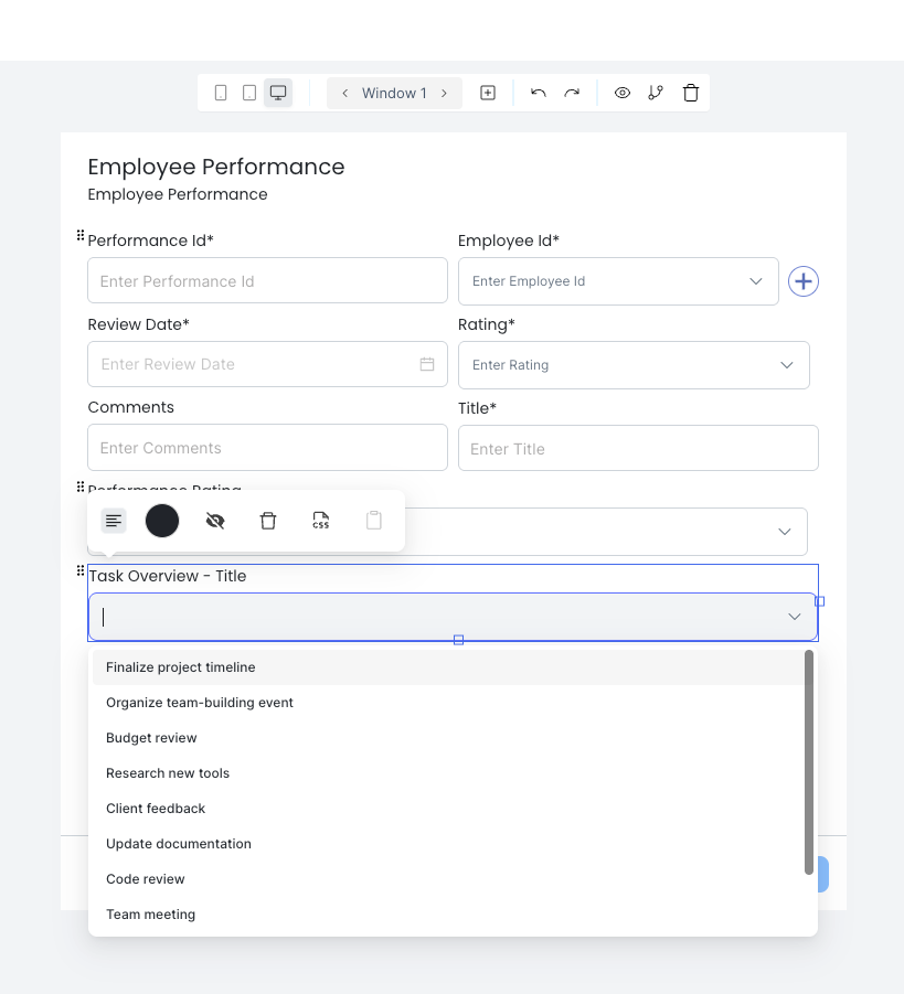 Inter-system relation field on the canvas