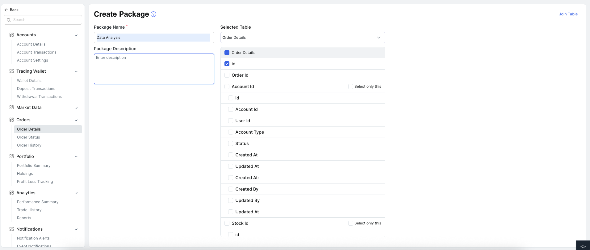 Create Package - Business Intelligence