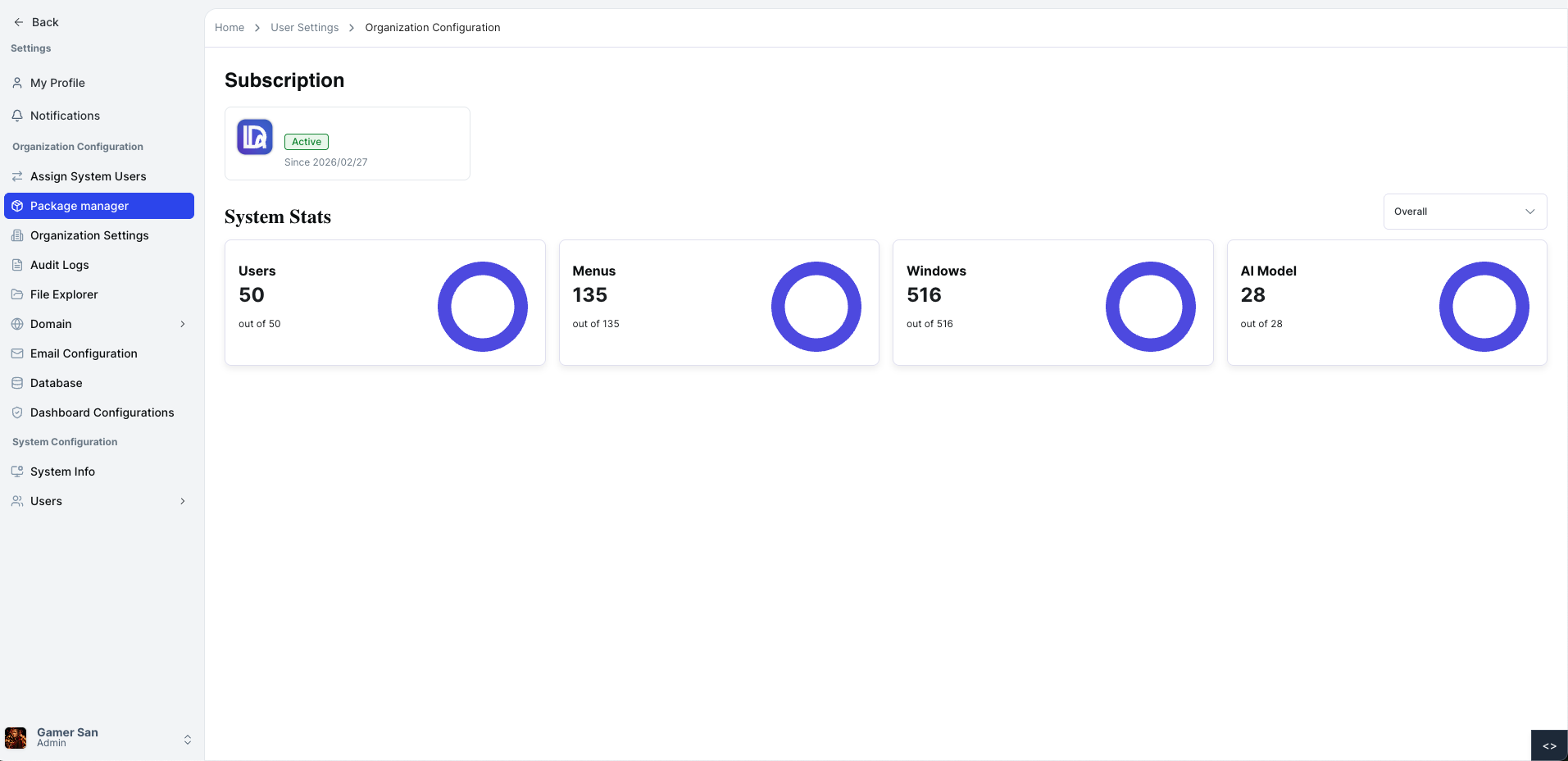 Package Manager Page