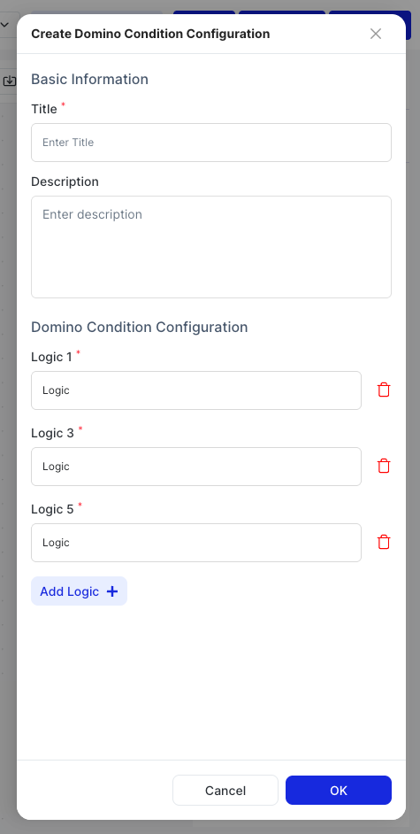 Create Domino Condition Configuration dialog