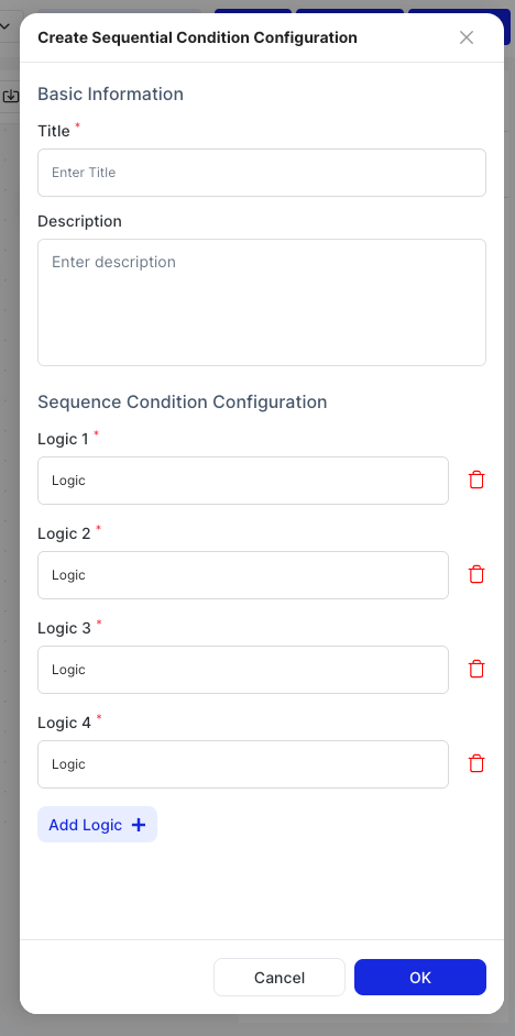 Create Sequential Condition Configuration dialog