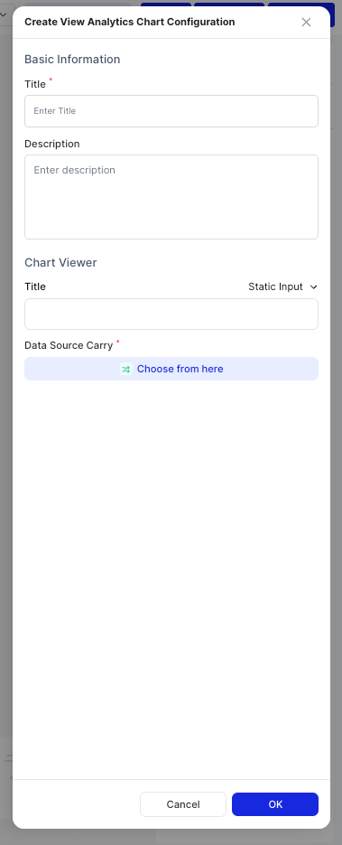 Create View Analytics Chart Configuration dialog