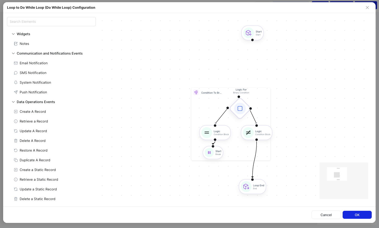 Do While Loop nested canvas configuration