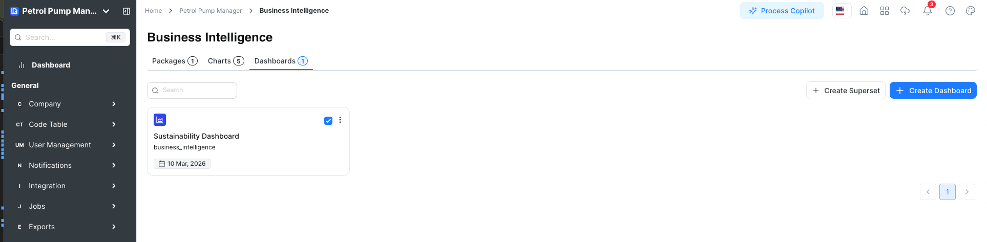 Dashboard Select Mode