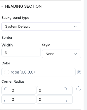 Heading section in styled panel