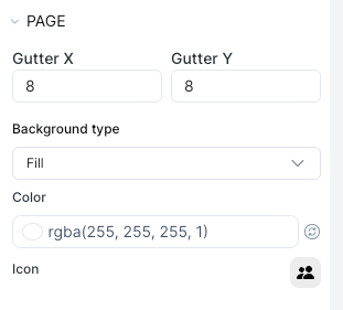 Page configuration in styled panel