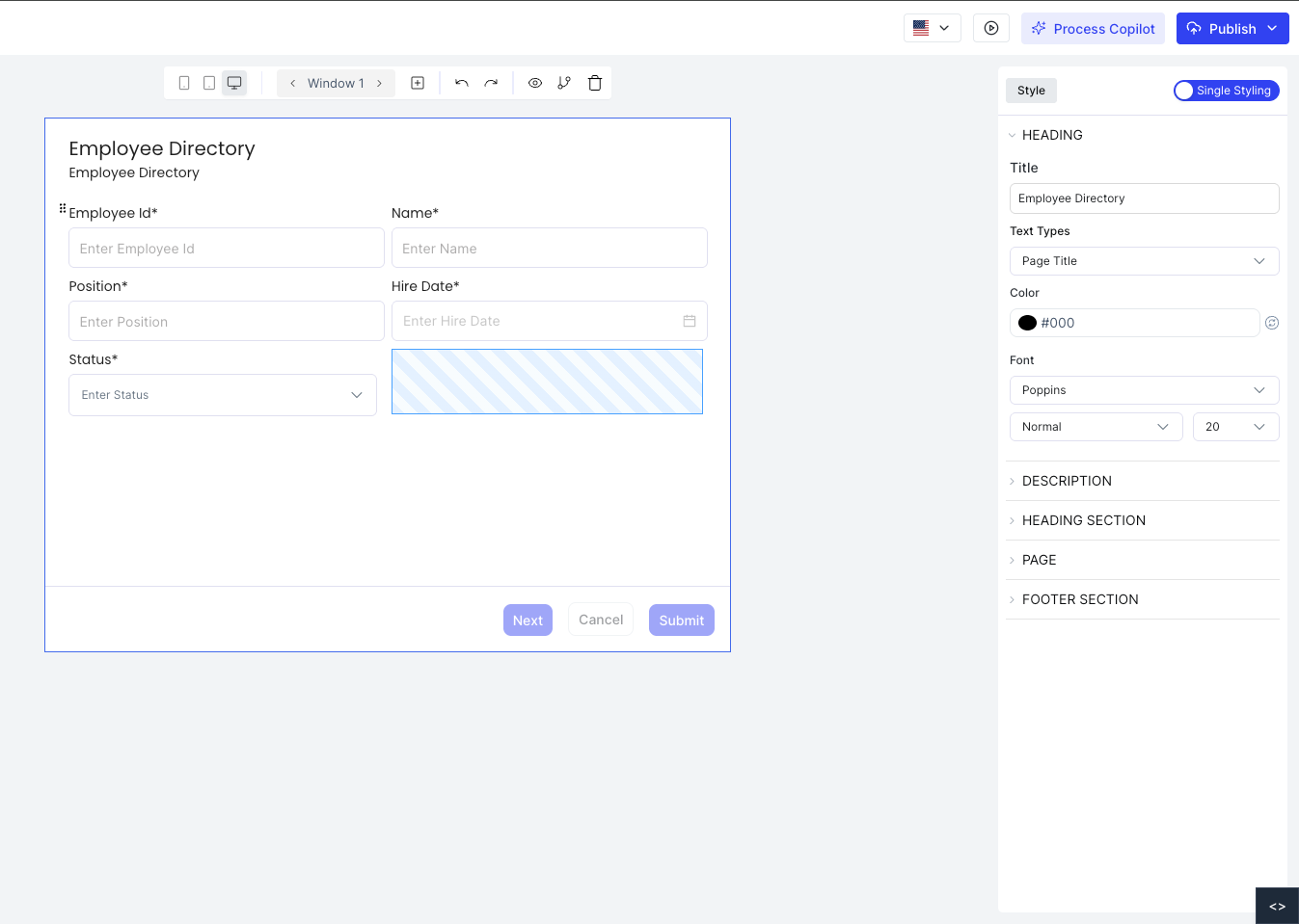 Styled panel right panel overview