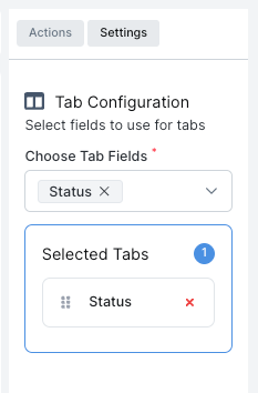Tabbed view settings