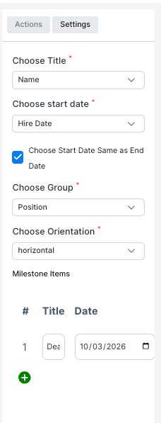 Timeline view settings