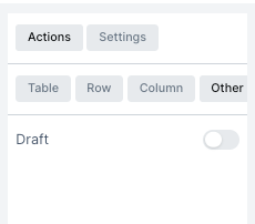 Other actions panel showing Draft toggle