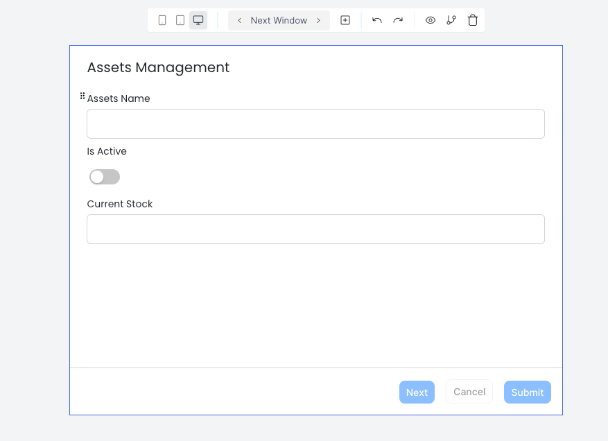 Completed window on the canvas